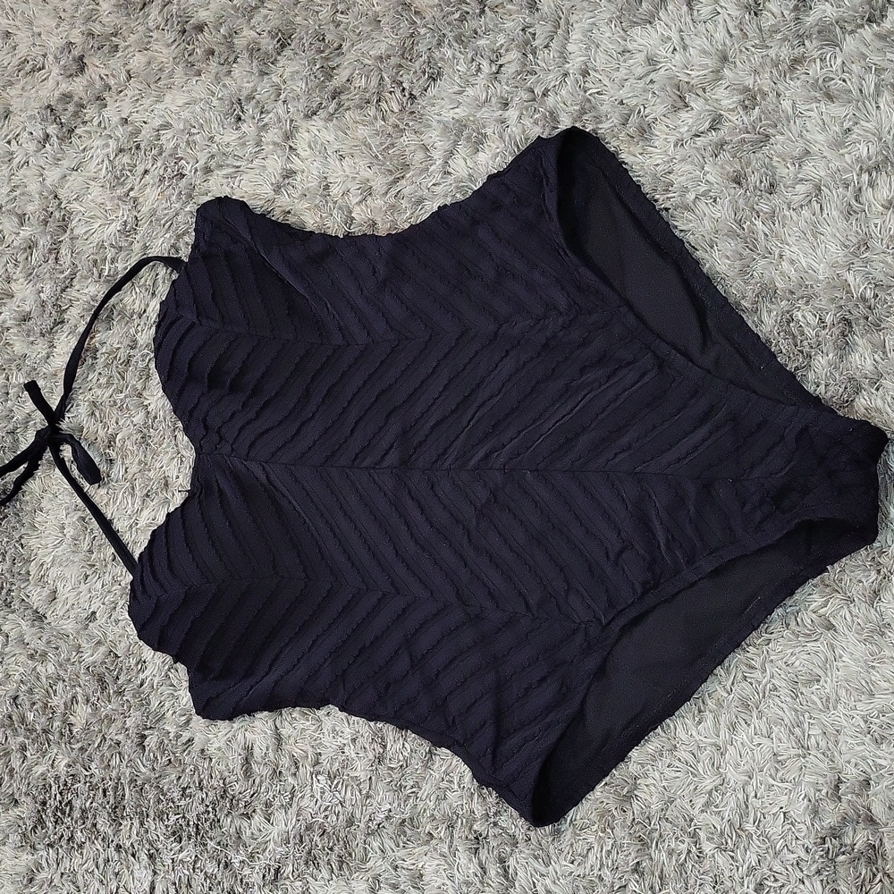 Black Ruffled Swimsuit